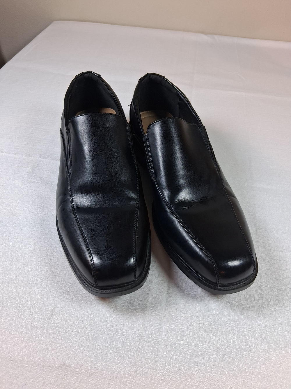 sku297 Croft & Barrow Slip-On Black Leather Men's Dress Shoes 12 M Worn Once